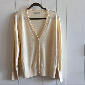 AYR The Airport Merino Wool Cream Cardigan